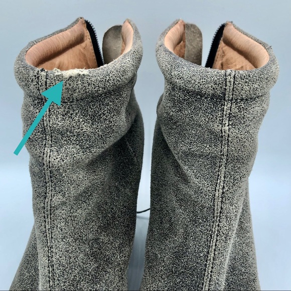 Jeffrey Campbell LIMITED EDITION Grey Suede RUMBLE Leather Ankle Boots Booties - Picture 6 of 10